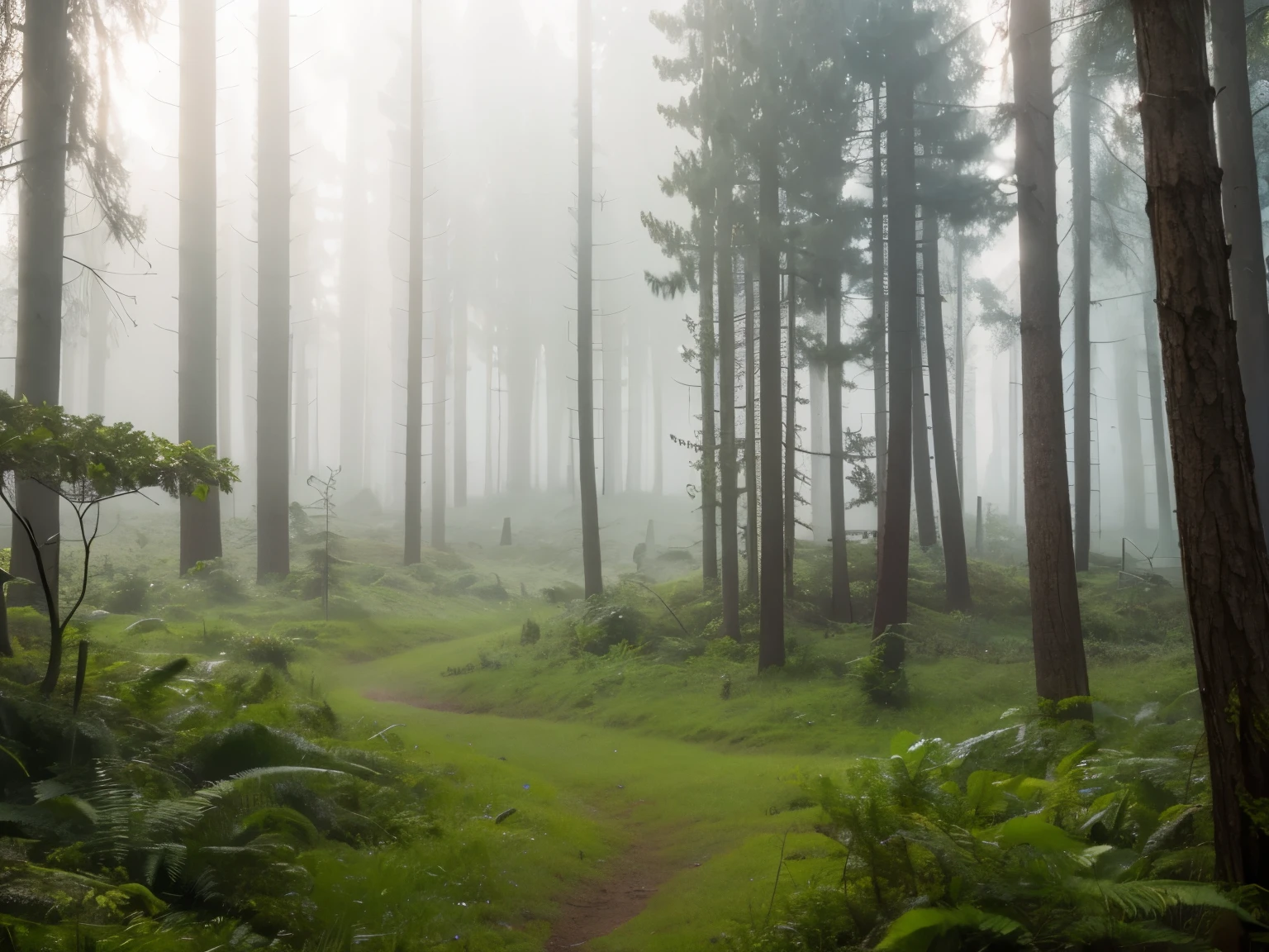 Forest with mist background