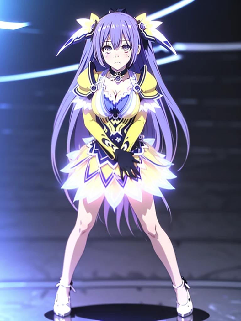 Great quality ++ High resolution extremely detailed, very aesthetic, expressive eyes, perfect face, face symmetrical, good anatomy, perfect hands, 8k, UHD, HD wallpaper, high quality, Ultra detailed, ((((1girl)))), (((standings))), ((((full body)))), (((upper body))), ((((Date A Live)))), ((((Miku Izayoi)))), (((astral dress))), (((Long hair))), (((Light Indigo hair))), (((Silver eyes))), (((weapon))), (((armor))), (((sword))), ((((yellow dress)))), white polkadots on dress, long gloves, elbow gloves, (((asymmetrical body))), (((asymmetrical hair))), (((asymmetrical clothes))), (((school background))),
