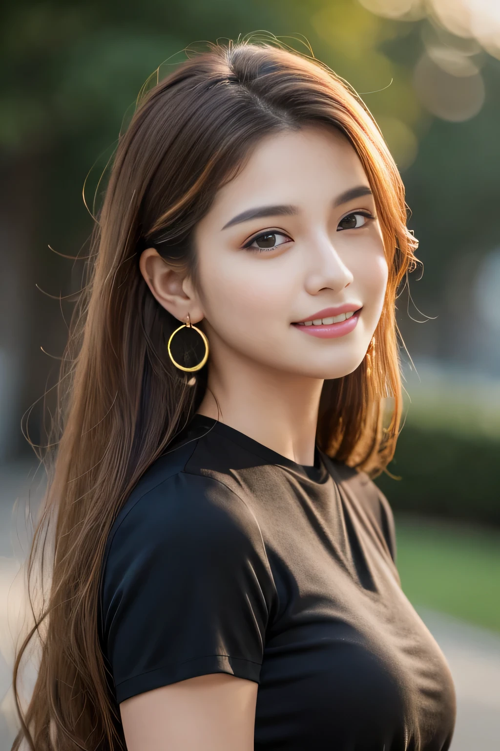 Tabletop, highest quality, Realistic, Very detailed, finely, High resolution, 8k wallpaper, One beautiful woman,, Light brown messy hair, ,Big earrings、He is wearing a black shirt。...., Sharp focus, Perfect dynamic composition, Beautiful and detailed, Thinning hair, Detailed Realistic skin texture, smile, Model Body Type、president'secretary、mini skirt、High heels、whole body、suit、