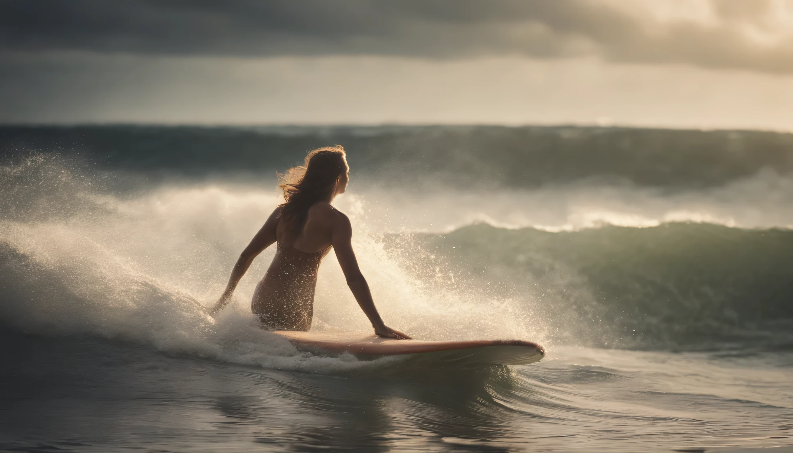 Woman surfing on a wave