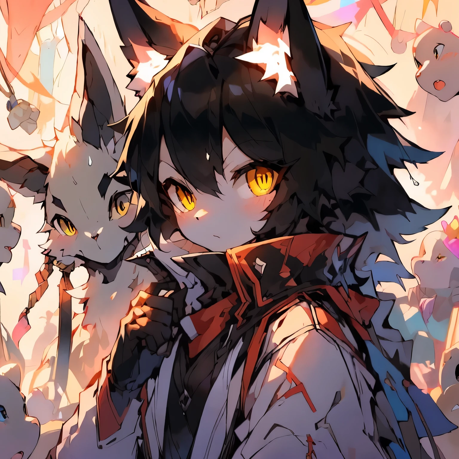 Black Hair、Golden Eyes