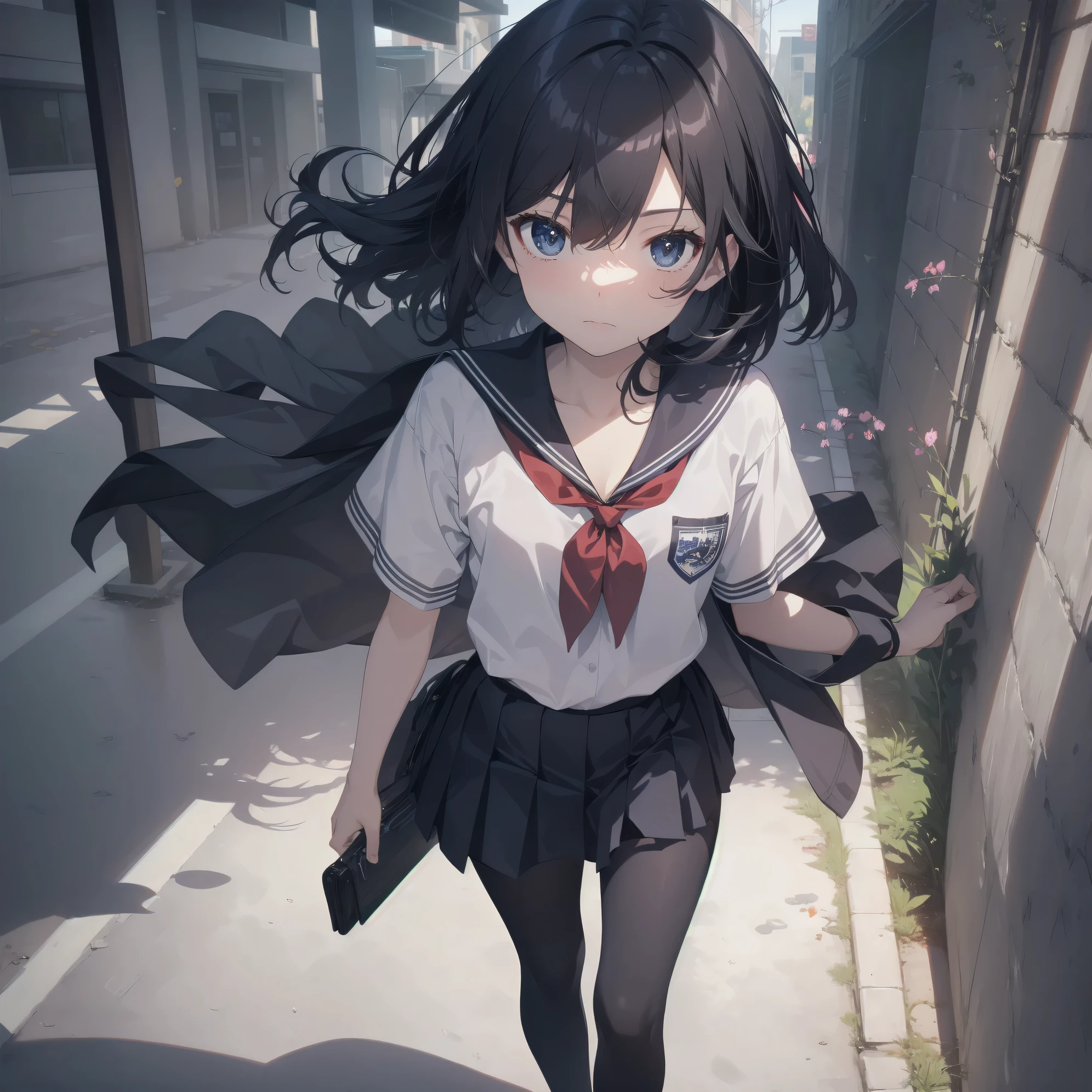 ultra-absurdres-Top quality by artist God, ultra-detailed, high resolution, anime moe artstyle, best anime 8k konachan wallpaper, pixiv contest winner, pool:2810, perfect anatomy,break, 1girl, (Please draw a girl walking sleepily to school alone. )break,(Solo,little female, 13-year-old:1.3),Full limbs, complete fingers,a junior high school student, (very short hair), short cut, flat chest, , small butt, small black eyes, beautiful detailed eyes, well-proportioned iris and pupils, expressive eyes, highres detailed hair, soft expression, salor school_uniform, sailor collar, serahuku, bow, pleated skirt,(Detailed Lighting), (Detailed background), in the School commute route. break,super detailed skin, Best cinematic lighting powered by famous artist, 8k,beauty illustration,photoshop_(medium),very aesthetic,break,((artist:kani biimu )), artist:clamp ,artist:carnelian ,artist:kantoku ,
