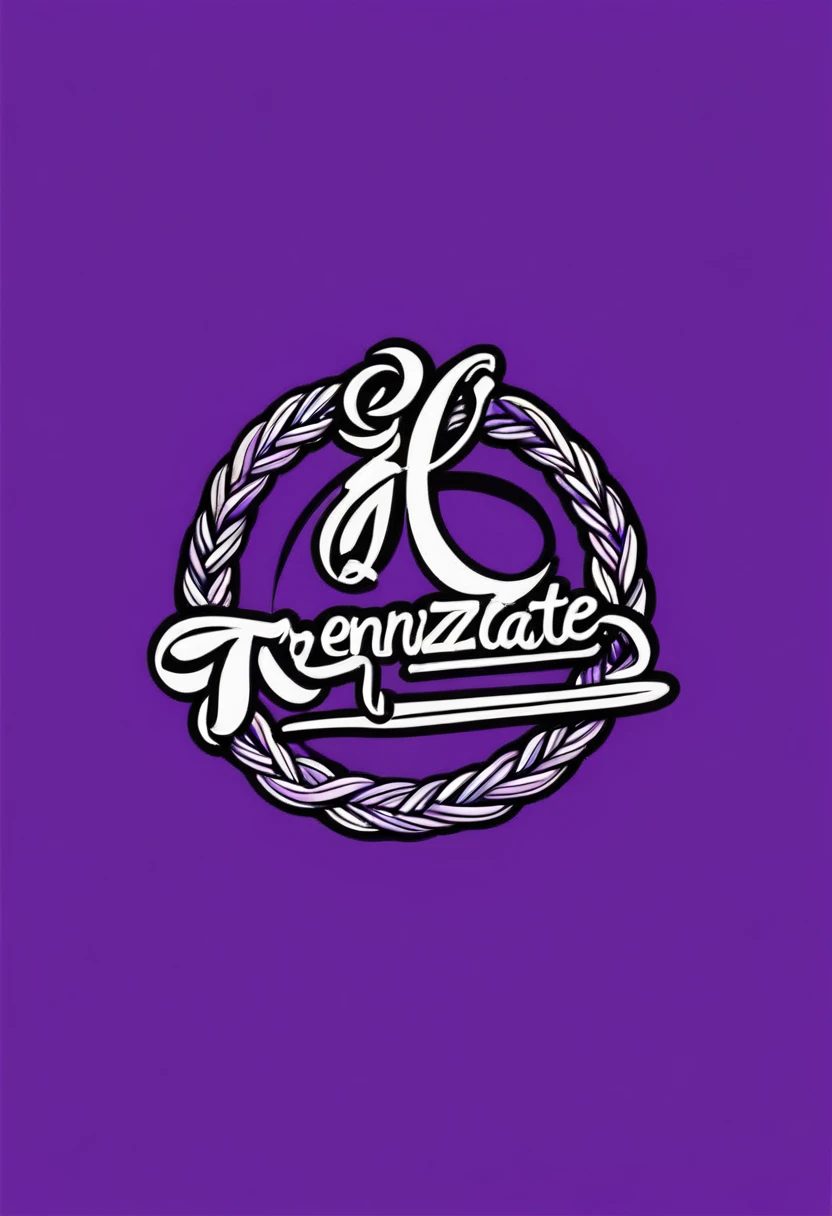 Create logo design "TRENZATE CON KARLA"     un emprendimiento que realiza peinados con trenzas, for boys and girls violet color background and letter kiut.