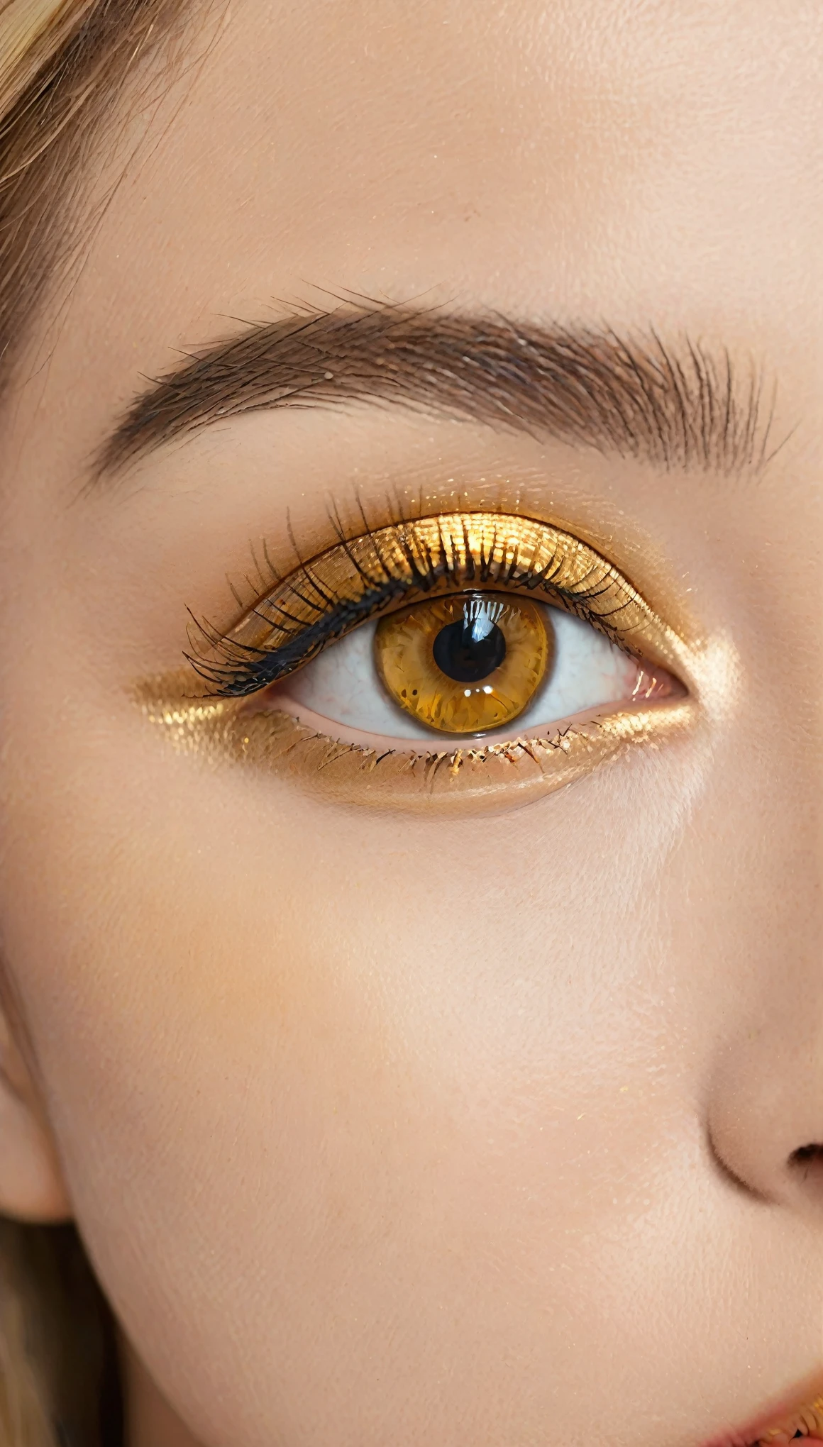 Amber golden eyes