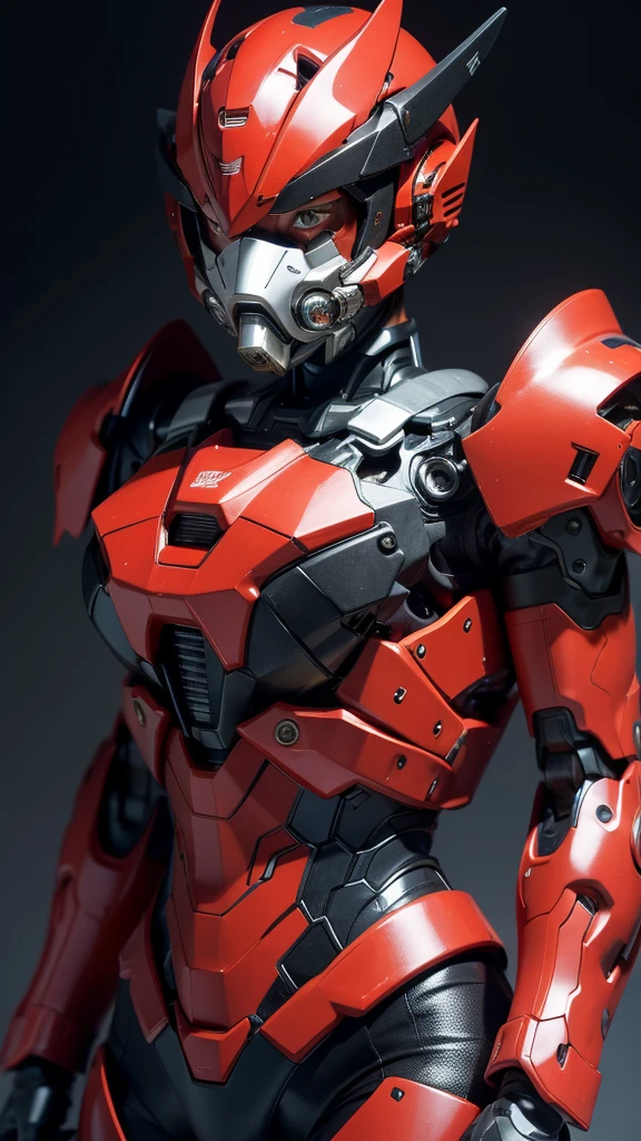 最high quality非常に詳細, Advanced Details, high quality, 最high quality, High resolution, 1080p, hard disk, beautiful,(War Machine),(headgear),See the big picture,beautifulサイボーグ女性,Shining Red Mecha Cyborg Girl,Battle Mode,Mecha Body Girl　8k bright red body armor　 girl　Sweaty face　Cute girl　short hair　Gas mask with extension nozzle　Short Hair Boyish　Steam coming from the head　My hair is wet with sweat　Black Hair, Steam coming out of the mouth　Drooling from the mouth　Full body portrait