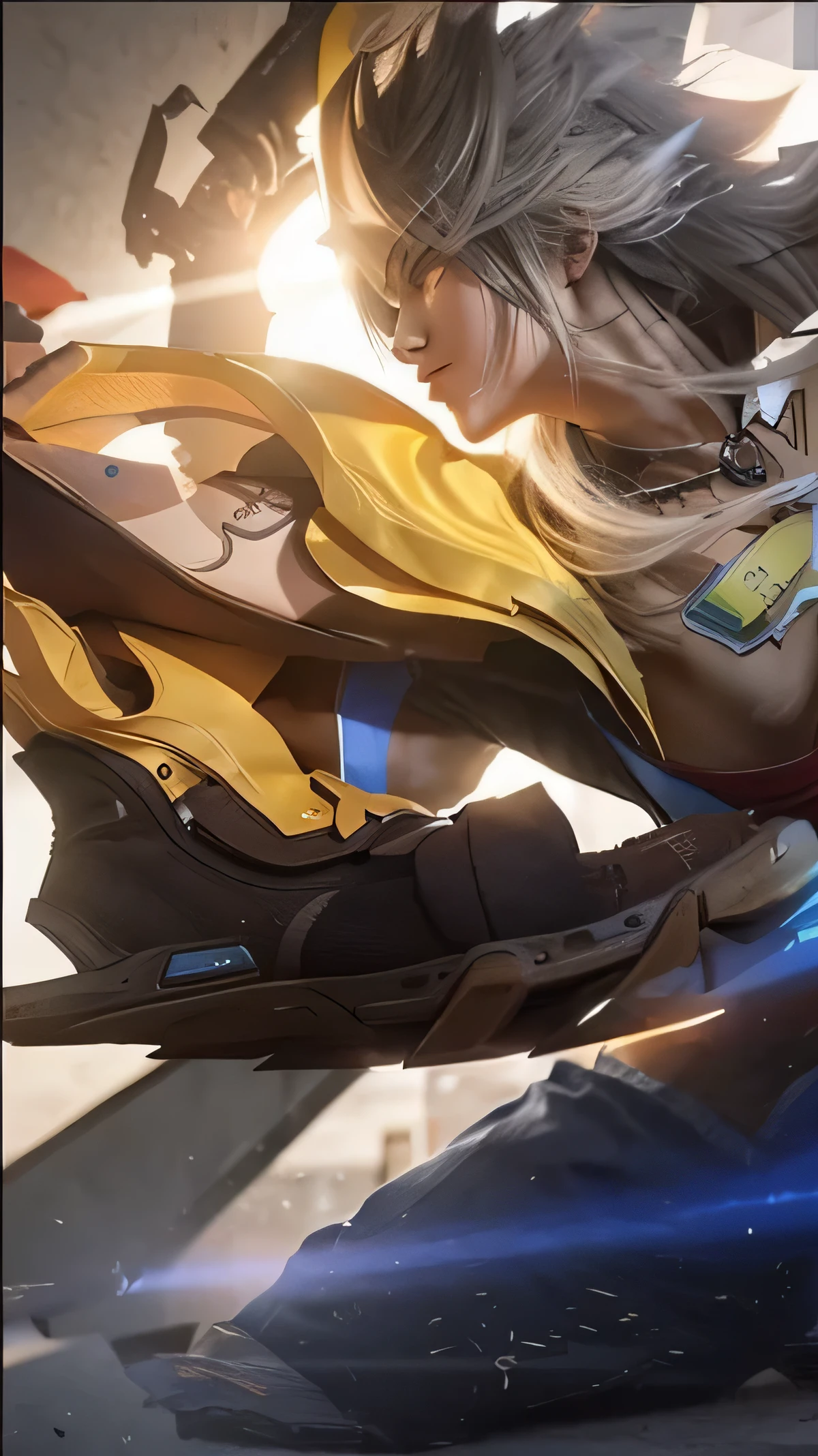 Realistic, anime style, cool, badas,