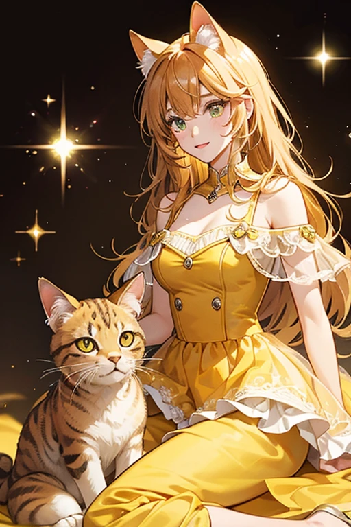 Alex is a Brown and Yellow Cat. SPARKLE; GLITTER