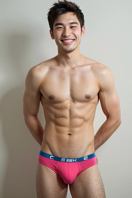 male Age 26 underwear smile