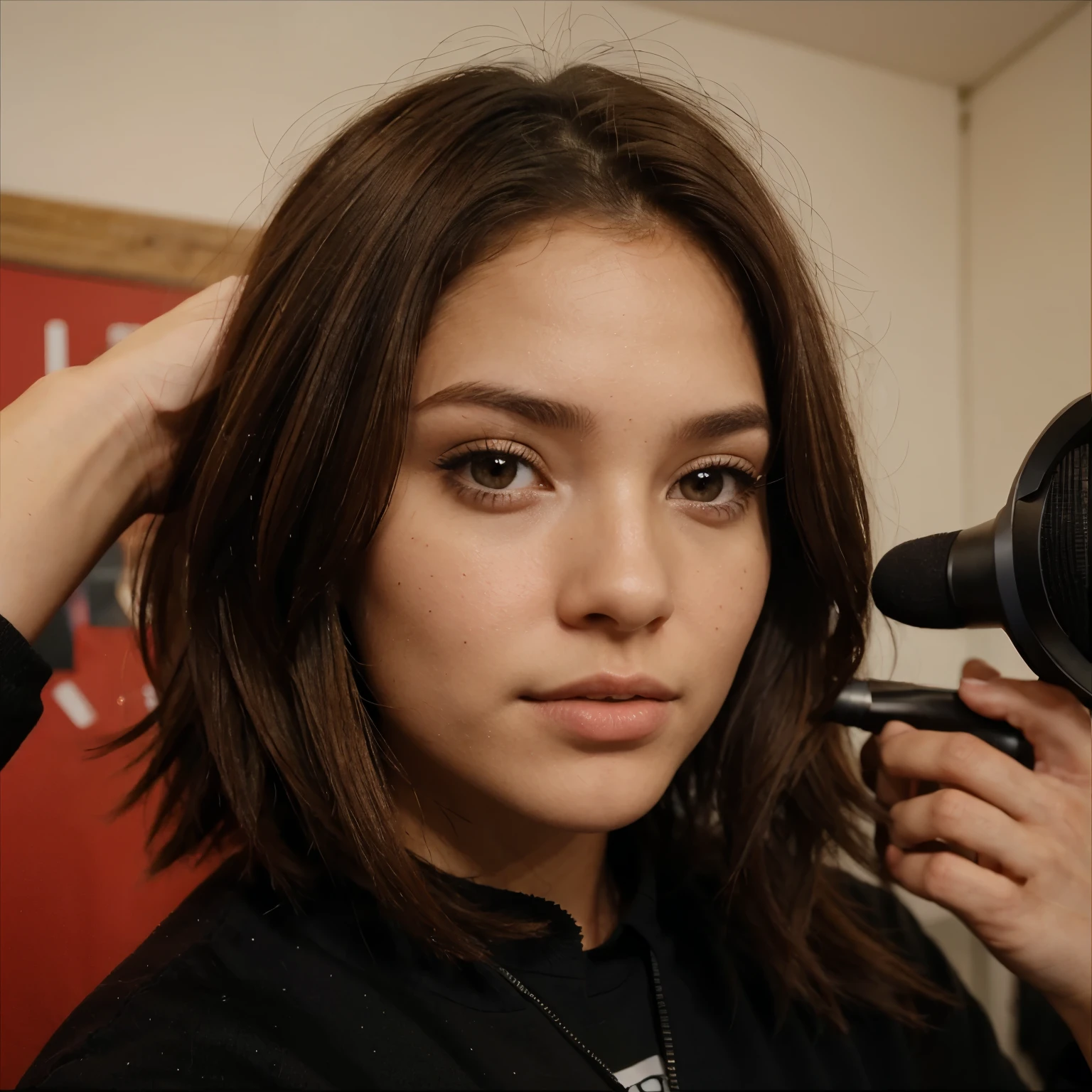 un podcast grabado por dos chicas, una con cabello corto y rojo, Brown eyes; la otra chica cabello mediano, brown and blonde, ojos de color