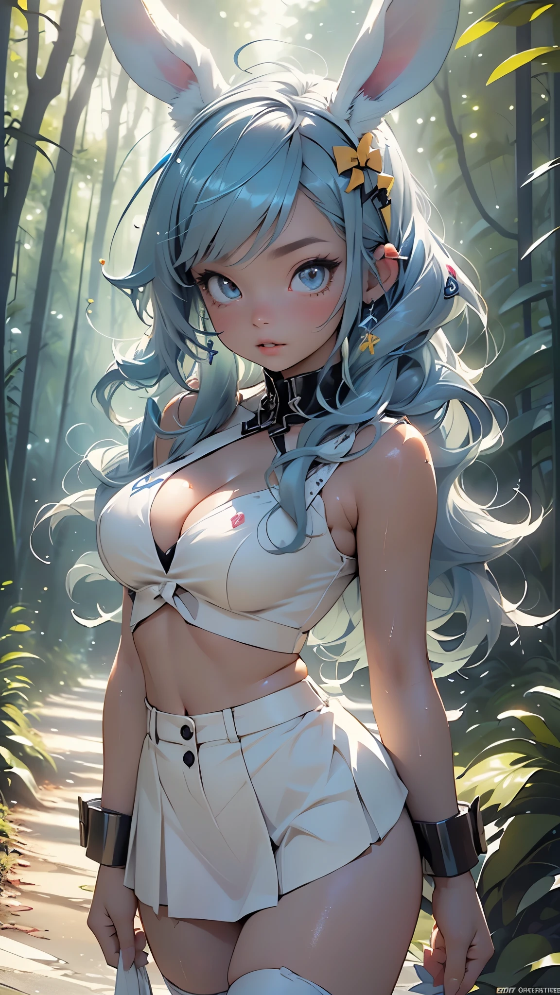 (((master piece, best quality))), 1girl, (((long whute hair))), very long hair, (((multicolored hair, gradient hair, two-tone hair, white hair, blue hair, pink hair:1.2))), (((glowing blue eyes))), (((star-shaped pupils))), gothic makeup, (thick eyeliner), lips, pink eyeshadow, (((pink plunging tie up crop top))), ((harness)), large breasts, (((white hot pants))), (navel piercing), ((garter)), (white stockings), ((gothic blue boots)), (((white pink blue witch hat))), (((Gothic witch))), scenery, ((forest)), (((night))), (((night time))), (((haunted forest))), (((glowing mushrooms))), (fireflies), (butterflies), (flowers) (((iridescent))), (((bioluminescent))), (((posing for viewer))), (((close up shot))), more_details:-1, more_details:0, more_details:0.5, more_details:1, more_details:1.5, more_details:2, InkAnime, oni horns, oni_horns, anime_oni_horns, InkAnime, (glowart), Korean webtoon girl, big eyes, ombre lipstick, cute face, oval face, colored hair, curly hair, straight hair, kahuka1, (((entropymagic))), fantasy, decay, dissolving, glowify, colored eyelashes, (((purple eyelashes))), colored eyelashes, white eyelashes, entropymagic, fantasy, decay, dissolving, glowify