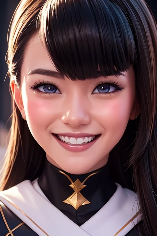 a close up of a woman with a smile on her face, concept art inspired by rossdraws, trending on cg society, digital art, rossdraws 1. 0, artgerm and rossdraws, ross tran style, rossdraws 2. 0, :: rossdraws, rossdraws 2. 5, rossdraws global illumination, insane smile, wlop rossdraws