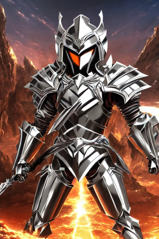 (masterpiece,),(perfect),(beautiful armor),/((colorful)),((colorful anime)),((Anime style)),(a stylish shiny silver armor with the right side with shiny white tone, and the left side shiny black, beautiful armor)