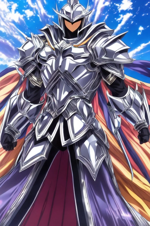 (masterpiece,),(perfect),(beautiful armor),/((colorful)),((colorful anime)),((Anime style)),(a stylish shiny silver armor with the right side with shiny white tone, and the left side shiny black, beautiful armor)