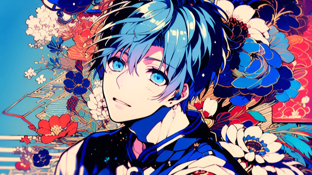 ((highest quality, super detailed,detailed eyes:1.3)),boy,water Blue hair,short,hair,kuroko tetsuya,basketball uniform,(basketball court:1.3),(from side,cowboy shot,face focus:1.1)