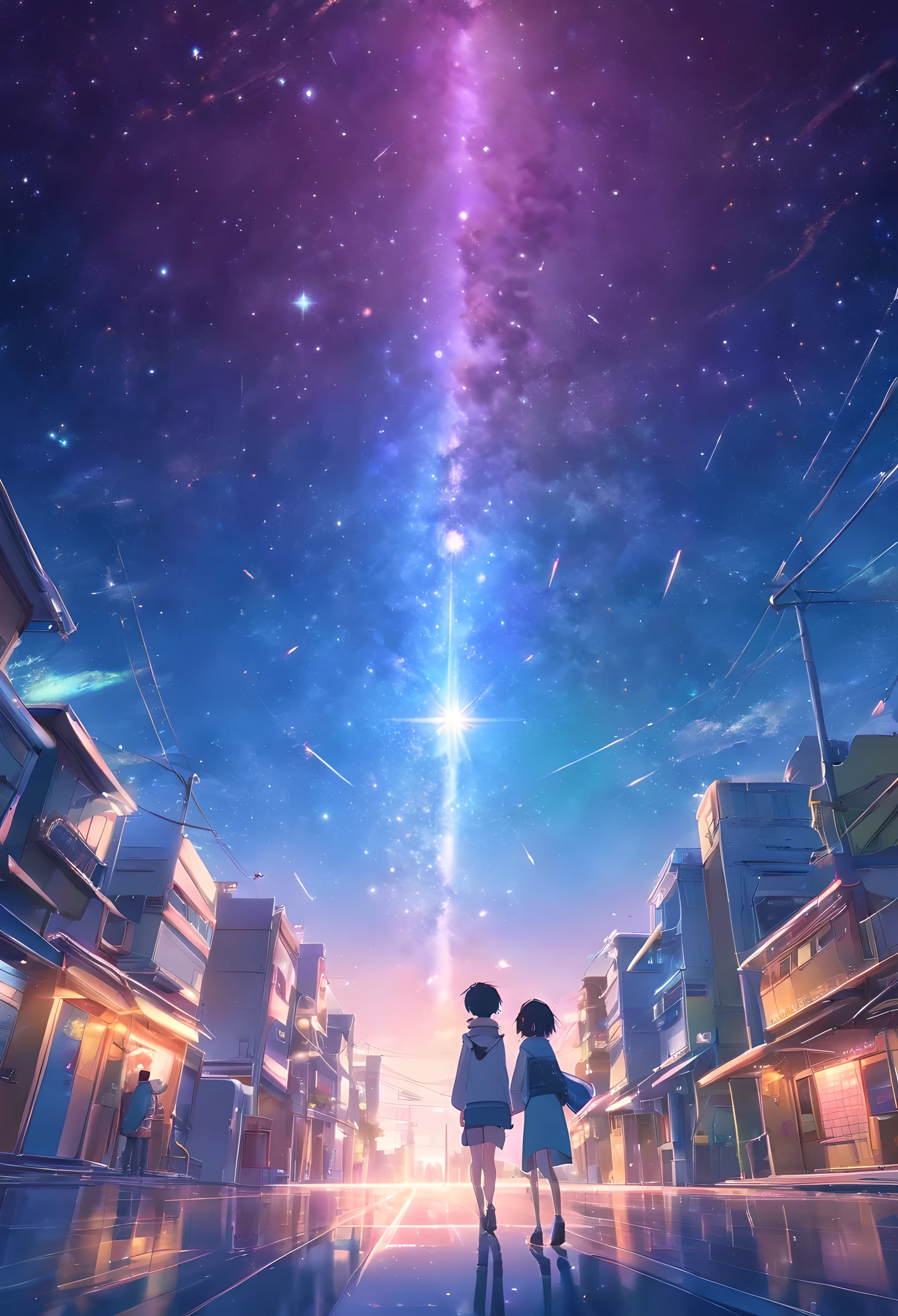 The entire galactic starry sky，Magnificent,Twinkling starlight，boundless，Fantastic sights。