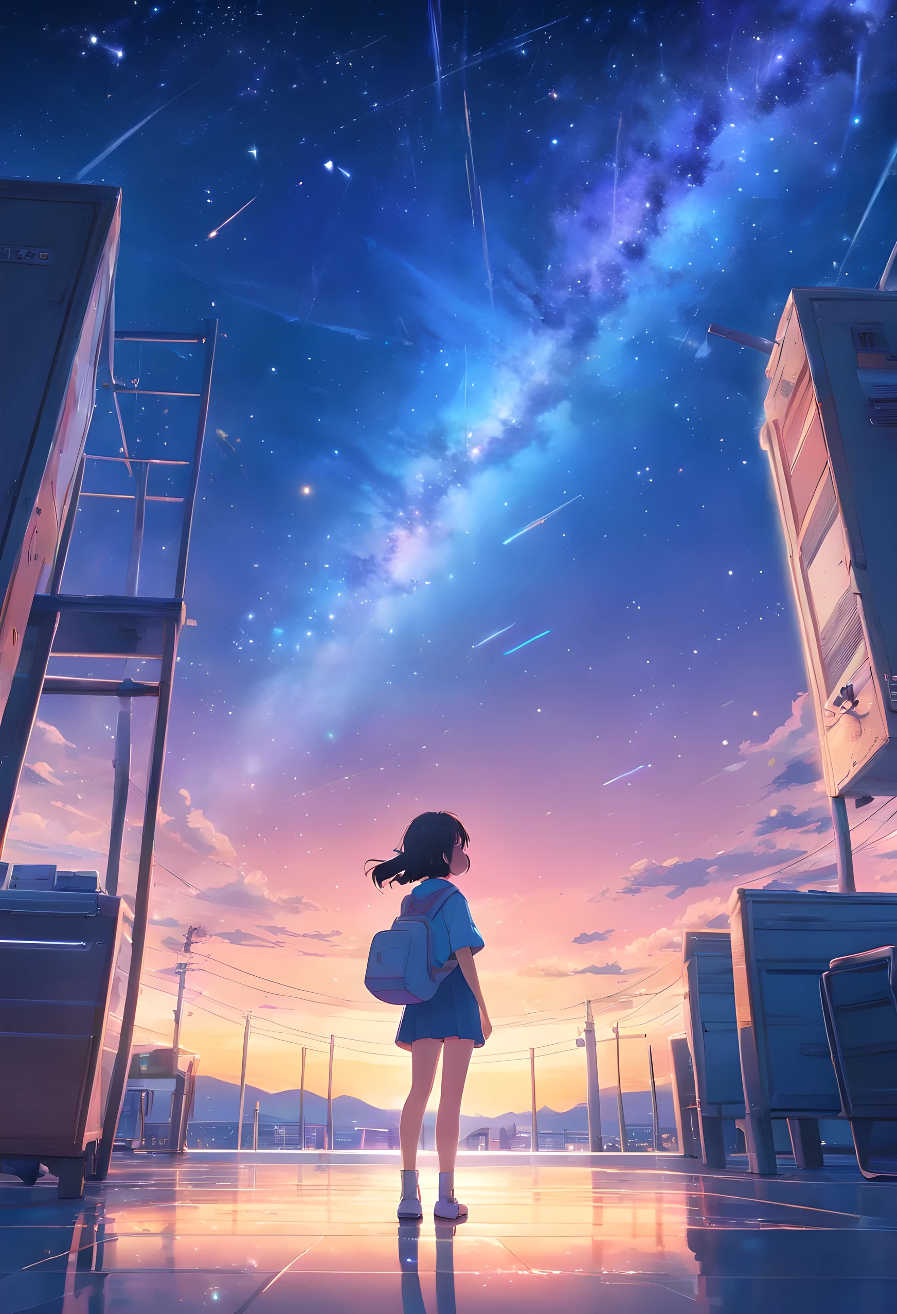 The entire galactic starry sky,Magnificent,Twinkling starlight,boundless,Fantastic sights。