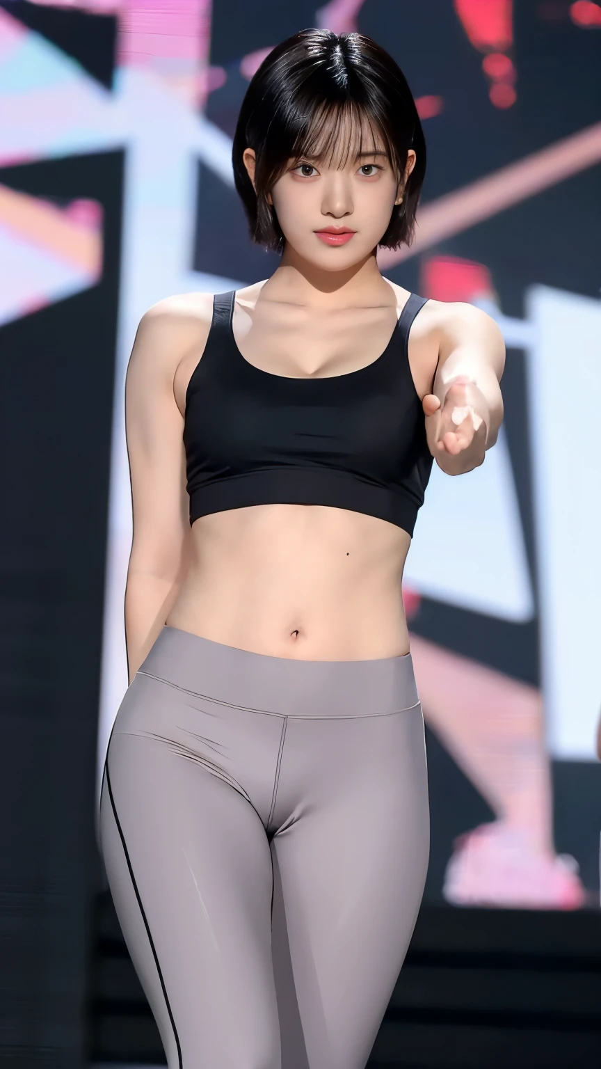 1 Female,Short Hair,Tank top,Focus on the butt,Buckshot,Wearing leggings,Panty lines,sexy,Realistic,Highest quality,8K, Ultra high definition,RAW Photos,Perfect figure,Beauty,Small breasts,View your viewers,Shoot from a little below