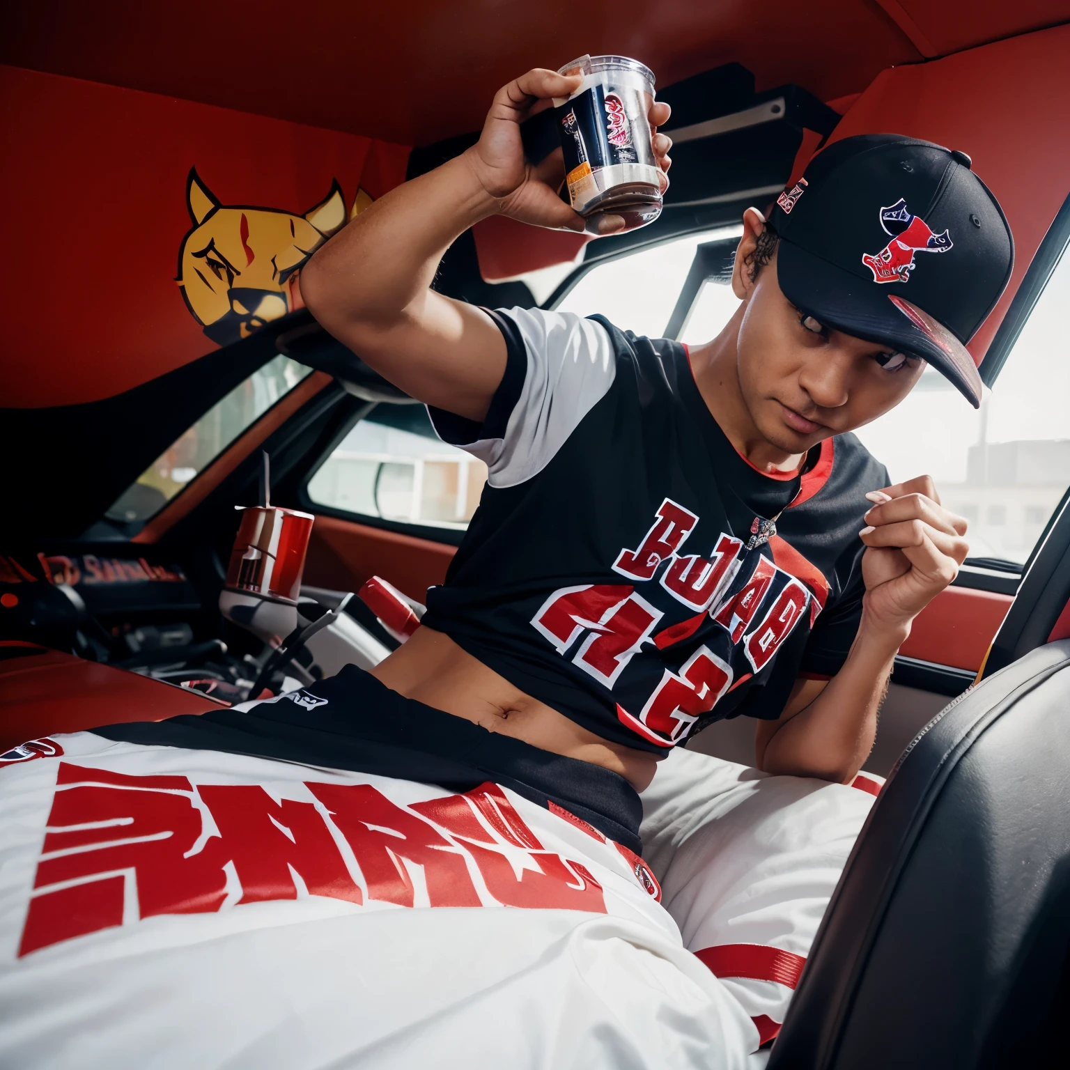 Image with a red bull like the Chicago Bulls, only a cattown theme with the number 23 very nice and that combines with the image