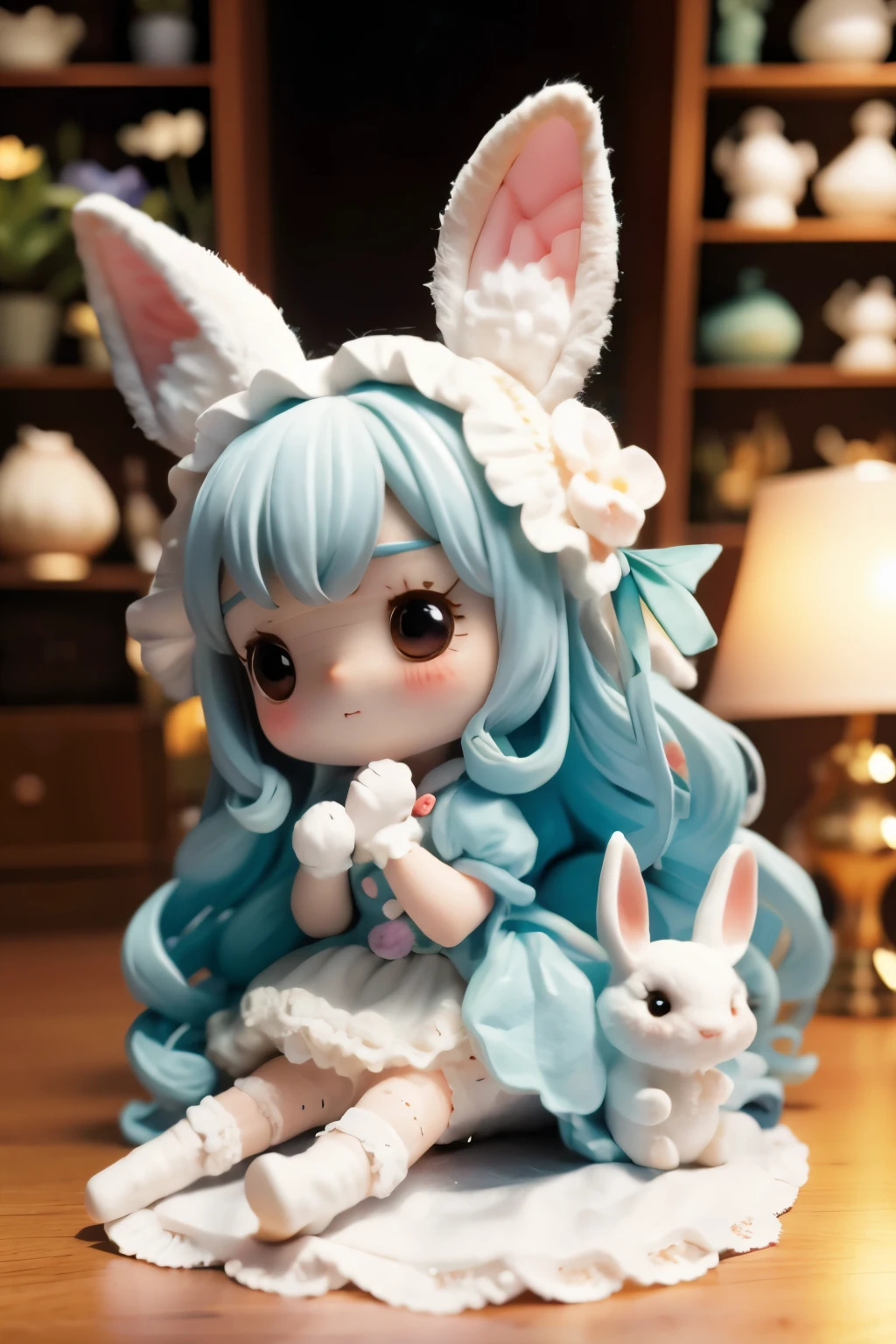 Surrealism、dream-like、 Cute rabbit、Fantasy creatures