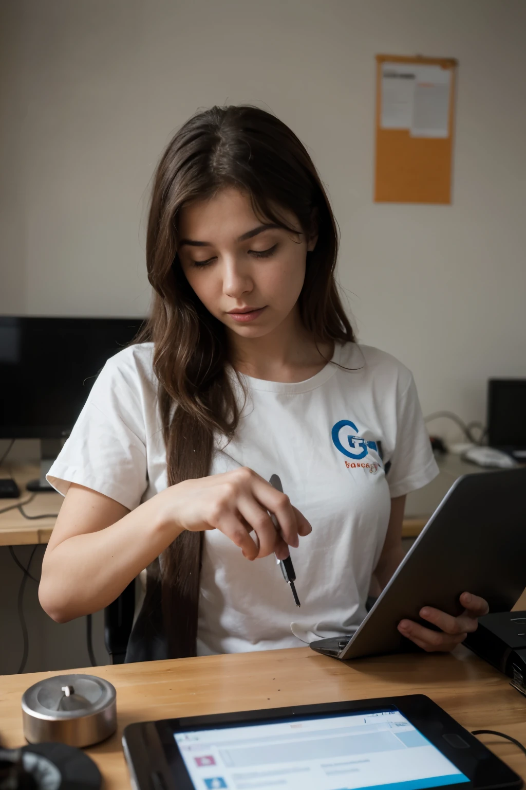una persona trabajando en conjunto con la tecnologia