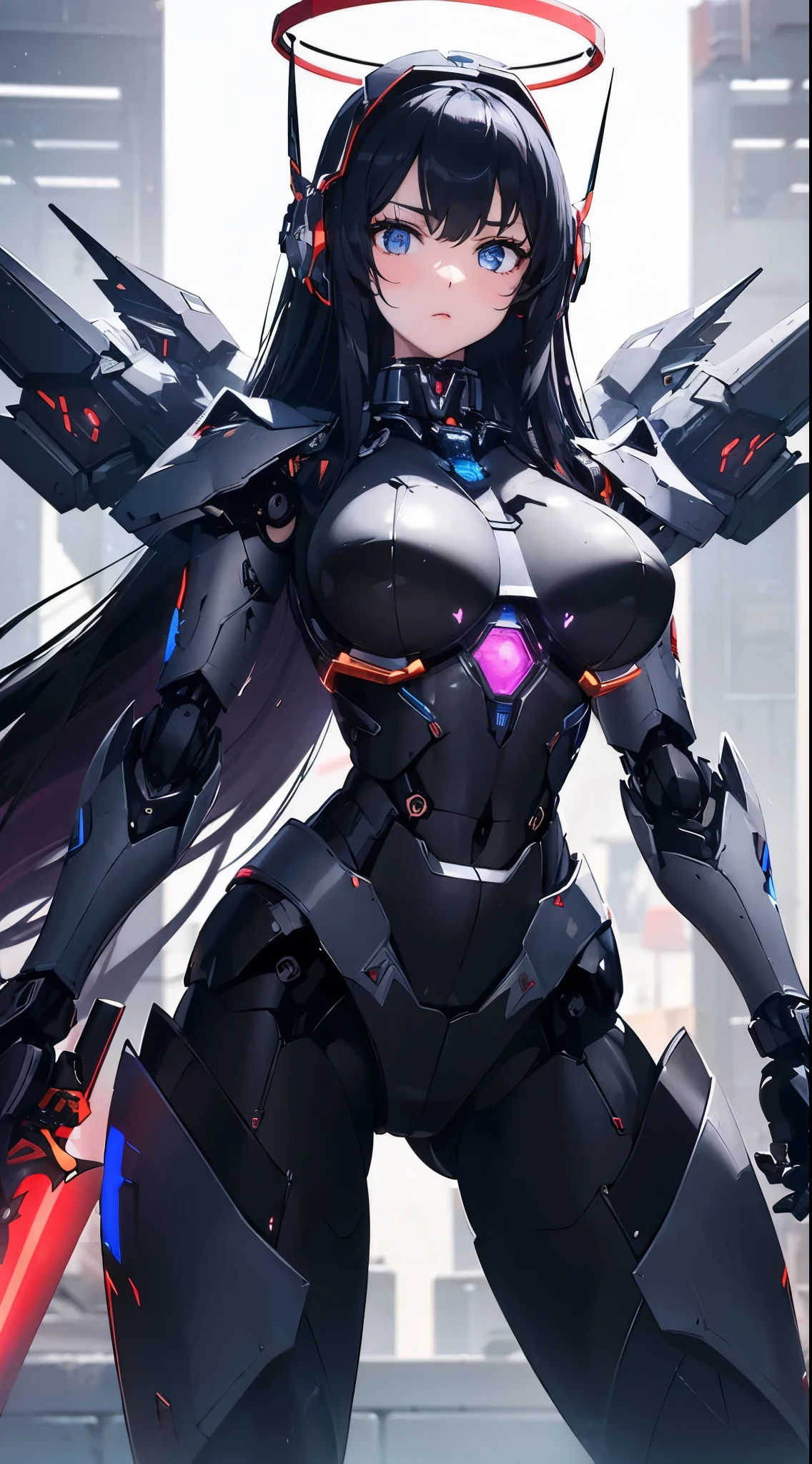 Machine eyes glowing red
