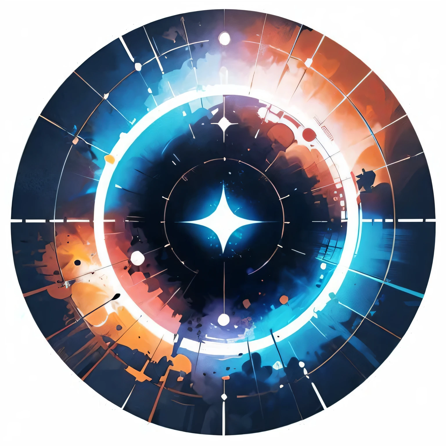 (obra de arte:1.2), melhor qualidade, hyperrealistic vortex in a circle, meio da jornada, 