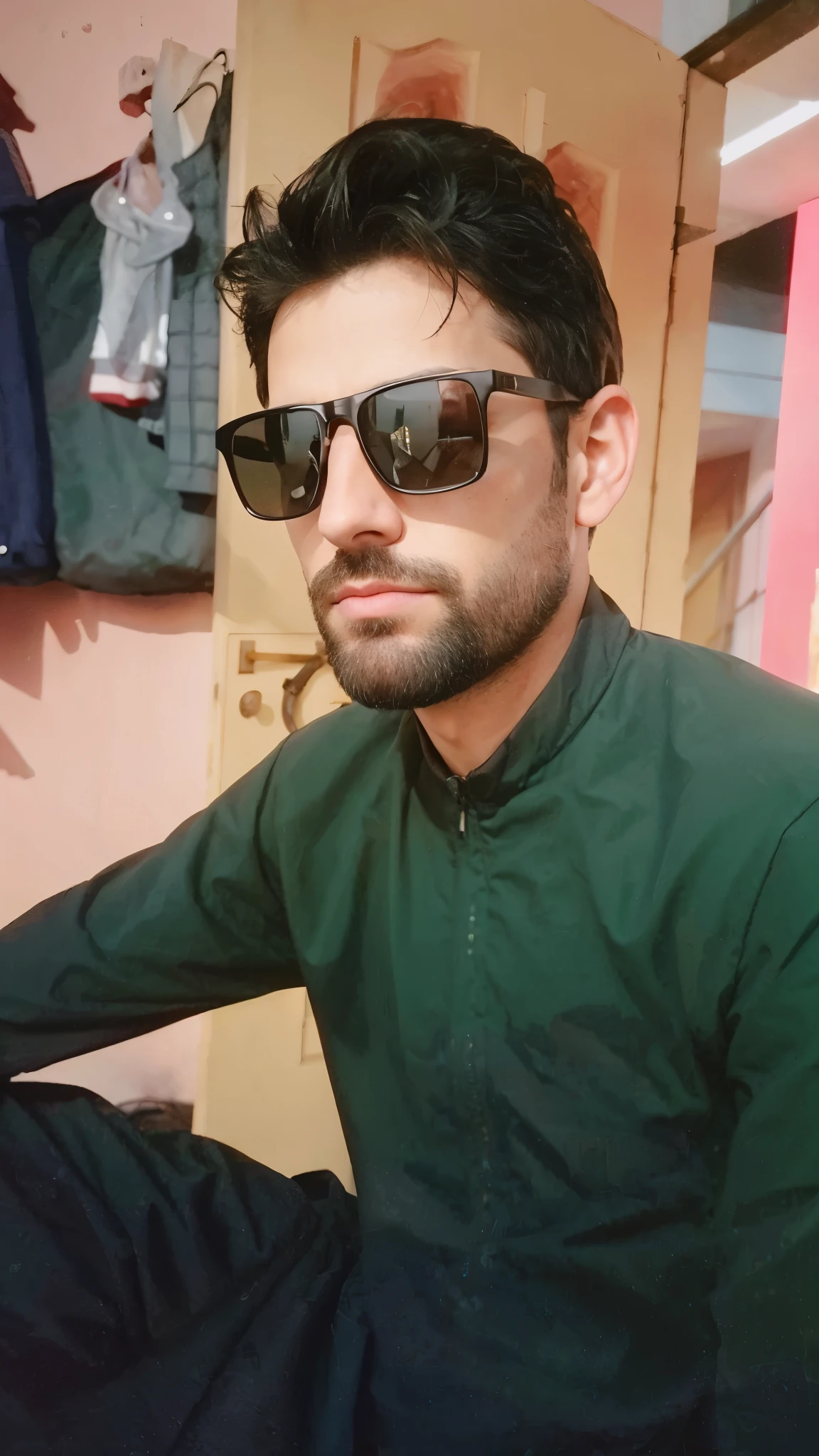 adult_man, blonde_hair, brown_eyes, black_jacket, jeans, sneakers, urban_setting, streetlights, evening_light, city_background, realistic_style, portrait_shot, overcast_sky, (masterpiece, high quality, best quality:1.3), extremely detailed, extremely intricate, realistic, hyperrealistic, fine texture, Extremely high-resolution details, natural lighting,