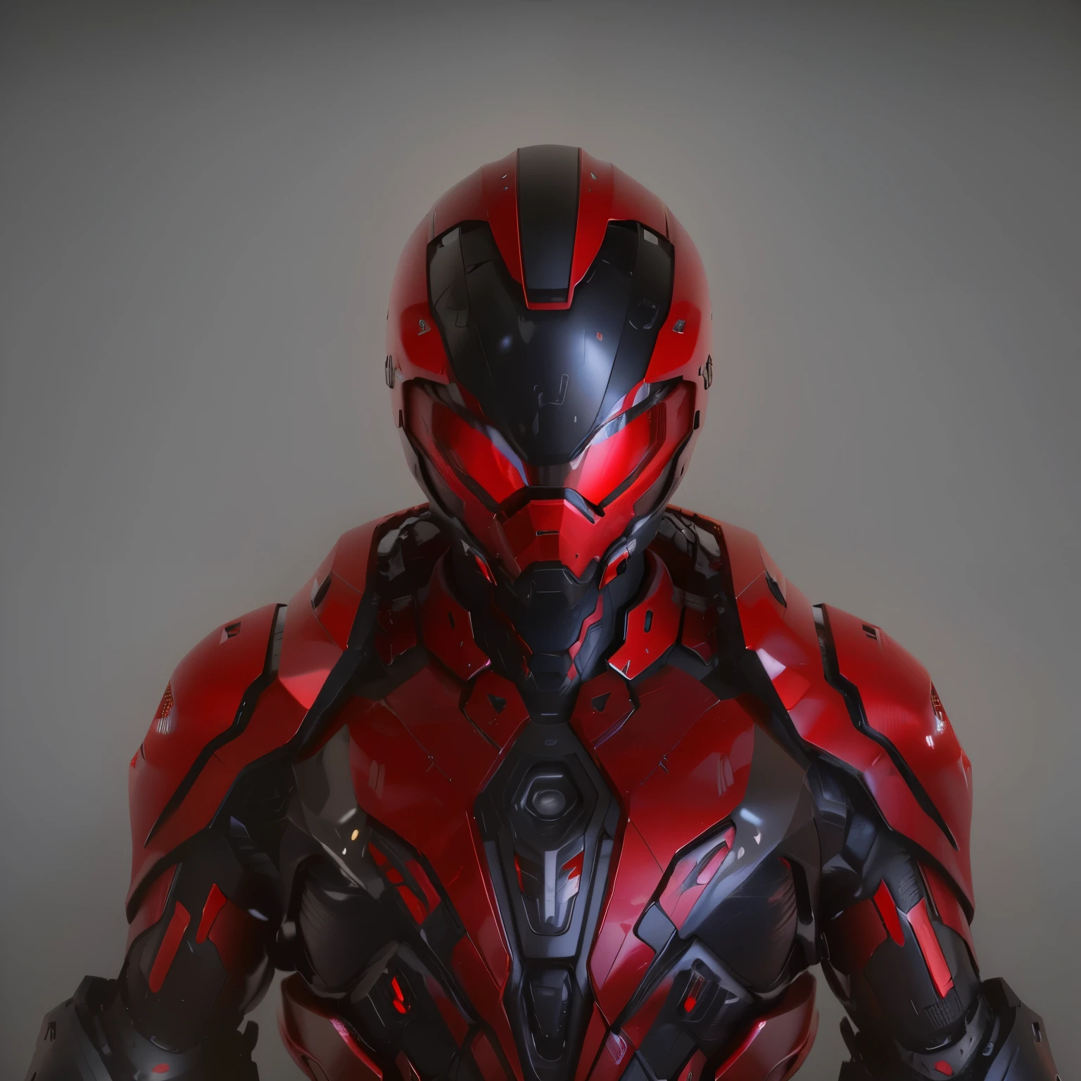 Red transparent Gloss carbon fiber battle suit simple shapes hyper realist character design master art piece in soft rim light cinematic compose 3D anthitype anarchist render