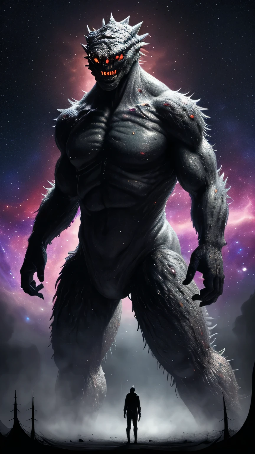 A scary big monster made of cosmic dust