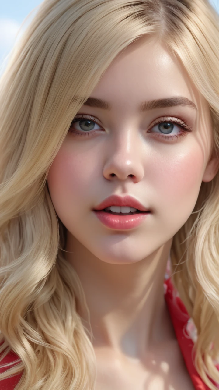 girl looks like cherrychrush, blond hair, (best quality, 4k, 8k, high resolution, masterpiece: 1.2), ultra detailed, (realistic, photorealistic, photorealistic: 1.37),