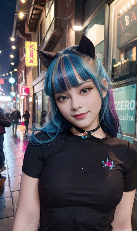 Photo oF a 18 year-old American girl, .CRUDO, beautiFul woman , cabello largo color azul turqueza ((retrato)), ((Cara detallada:1.2)), ((Detailed Facial Features)), (Piel Finamente detallada) , ojos color.azul , 、un sexy(color fresco), wet, wet, ReFlectoreasutepiece) (proporciones perFectaotos realistas)(La mejor calidad) (Detallado) FotograFiado con una EOS R5 de Canon, lente de 50 mm, F/2.8, NFFSW, (8K) (papel tapiz) (cinematic lighting) (dramatic lighting) (sharp Focus) (Enrevesado) senos grandes , pechos grandes , cuerpo completo , hermoso cuerpo de adolesente ,lindo maquillaje , gran sonrisa , labios rojos. Mlp , Sonata Dusk , foto dinamica , pose sexy , centro comercial , noche , sonrisa presumida , ropa morada , brazalentes con puas , cabello largo color azul turqueza con mechas color morado, cuerpo completo , foto de cuerpo completo , my little pony Equestria girls , tiene un collar con un rubi , ropa de pelicula my little pony Rainbow rocks