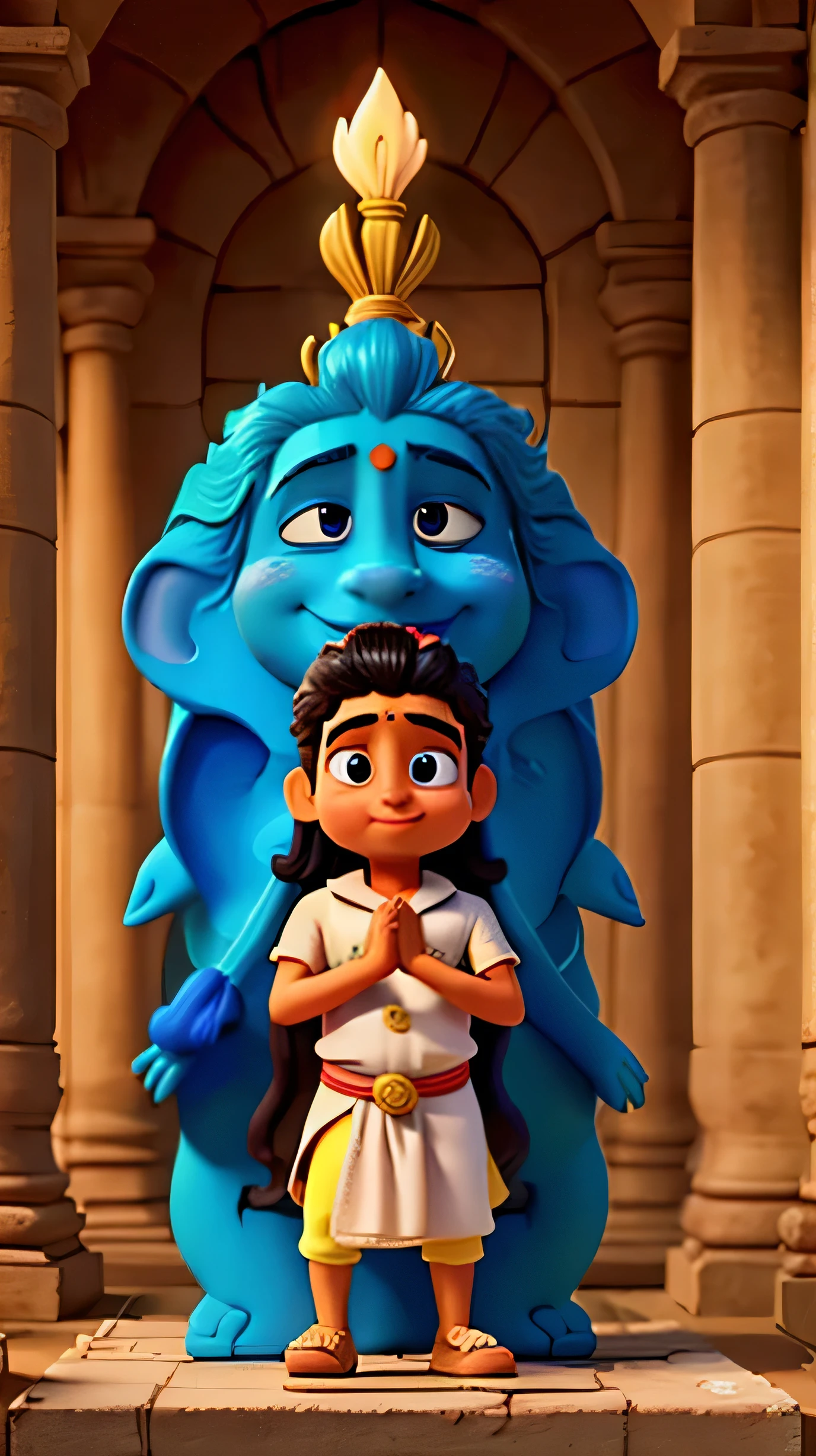 Pappu pray to lord Shiva