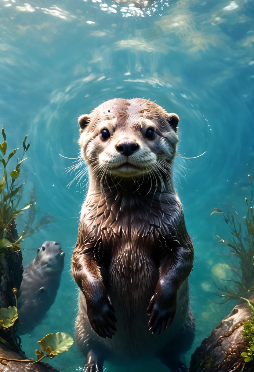 High-resolution images,masterpiece,best quality,An Otter