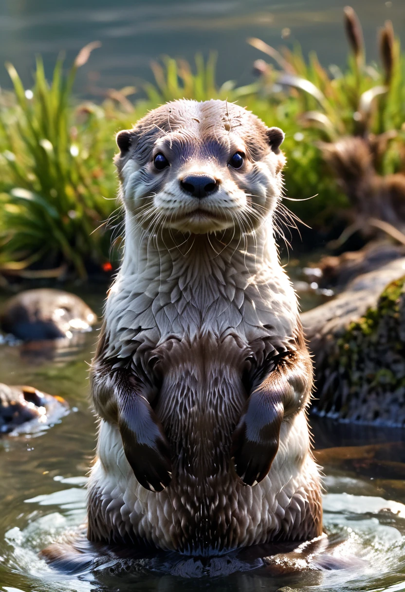 High-resolution images,masterpiece,best quality,An Otter