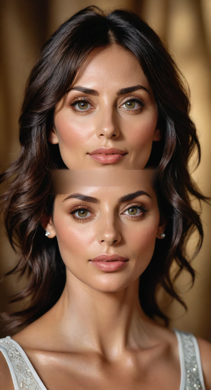 A young Natalie Imbruglia with a height of 1.90 meters and a chubby face and lips on the left side of the frame. On the right side of the frame, Katie Melua with extremely detailed faces and imperfect skin with pear-shaped figures. (best quality,4k,8k,highres,masterpiece:1.2),ultra-detailed,(realistic,photorealistic,photo-realistic:1.37), HDR,UHD,studio lighting,ultra-fine painting,sharp focus,physically-based rendering,extreme detail description,professional,vivid colors,bokeh, portraits, landscape, vivid colors, warm tones, soft lighting.