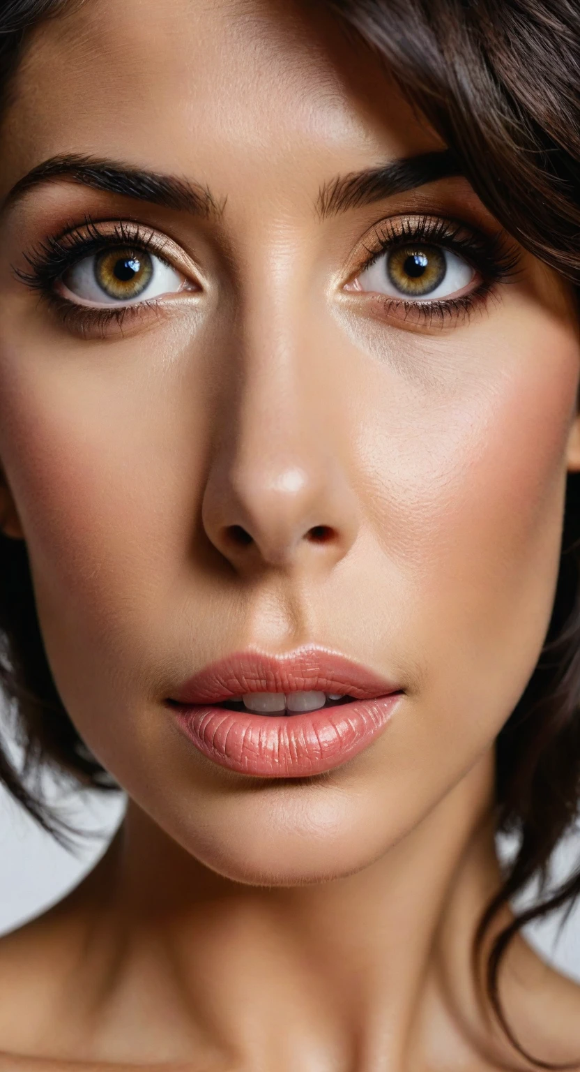 (best quality,ultra-detailed,realistic:1.37),professional,vivid colors,bokeh,portrait,beautiful detailed eyes,beautiful detailed lips,extremely detailed eyes and face,long eyelashes,contrast lighting,Natalie Imbruglia (1.90 meters tall, puffy face and lips) on the left side of the frame, Katie Melua (1.60 meters tall, highly detailed faces and imperfect skin) on the right side of the frame, dramatic perspective, studio lighting,medium: raw professional photoshoot,warm color tones,soft focus,subtle textures,large canvas size,depth of field.