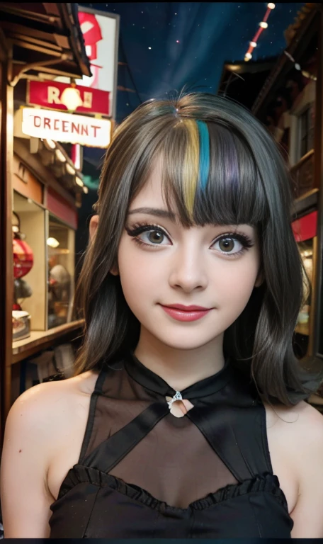 Photo oF a 18 year-old American girl, .CRUDO, beautiFul woman  , cabello largo color azul turqueza ((retrato)), ((Cara detallada:1.2)), ((Detailed Facial Features)), (Piel Finamente detallada) , ojos color.azul , 、un sexy(color fresco), wet, wet, ReFlectoreasutepiece) (proporciones perFectaotos realistas)(La mejor calidad) (Detallado) FotograFiado con una EOS R5 de Canon, lente de 50 mm, F/2.8, NFFSW, (8K) (papel tapiz) (cinematic lighting) (dramatic lighting) (sharp Focus) (Enrevesado) senos grandes , pechos grandes , cuerpo completo , hermoso cuerpo de adolesente  ,lindo maquillaje , gran sonrisa , labios rojos. Mlp , Sonata Dusk  , foto dinamica , pose sexy , centro comercial , noche , sonrisa presumida , ropa morada , brazalentes con puas , cabello largo color azul turqueza con mechas color morado, cuerpo completo , foto de cuerpo completo , my little pony Equestria girls , tiene un collar con un rubi , ropa de pelicula my little pony Rainbow rocks
