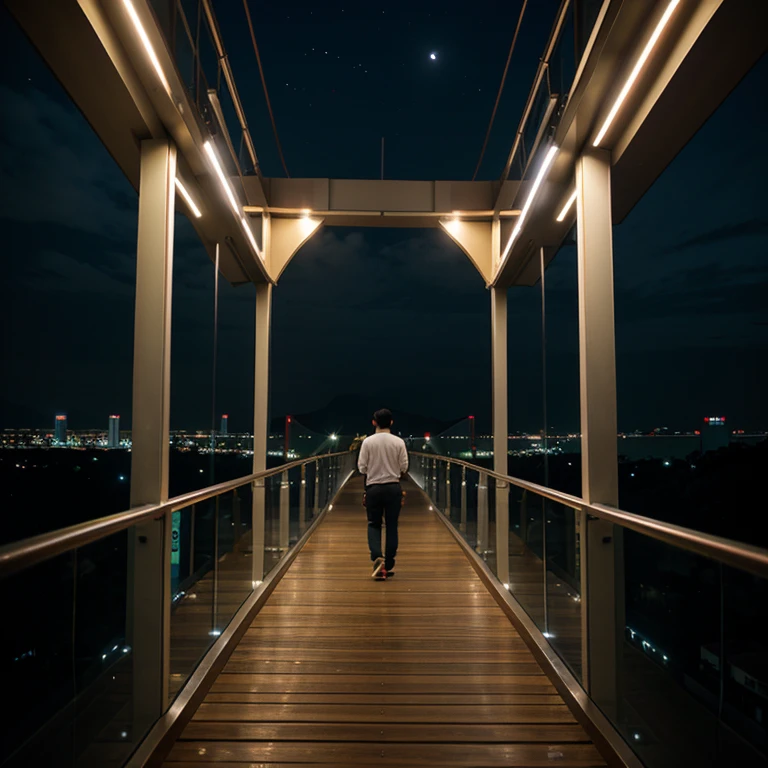 Mahanakorn Skywalk in night time