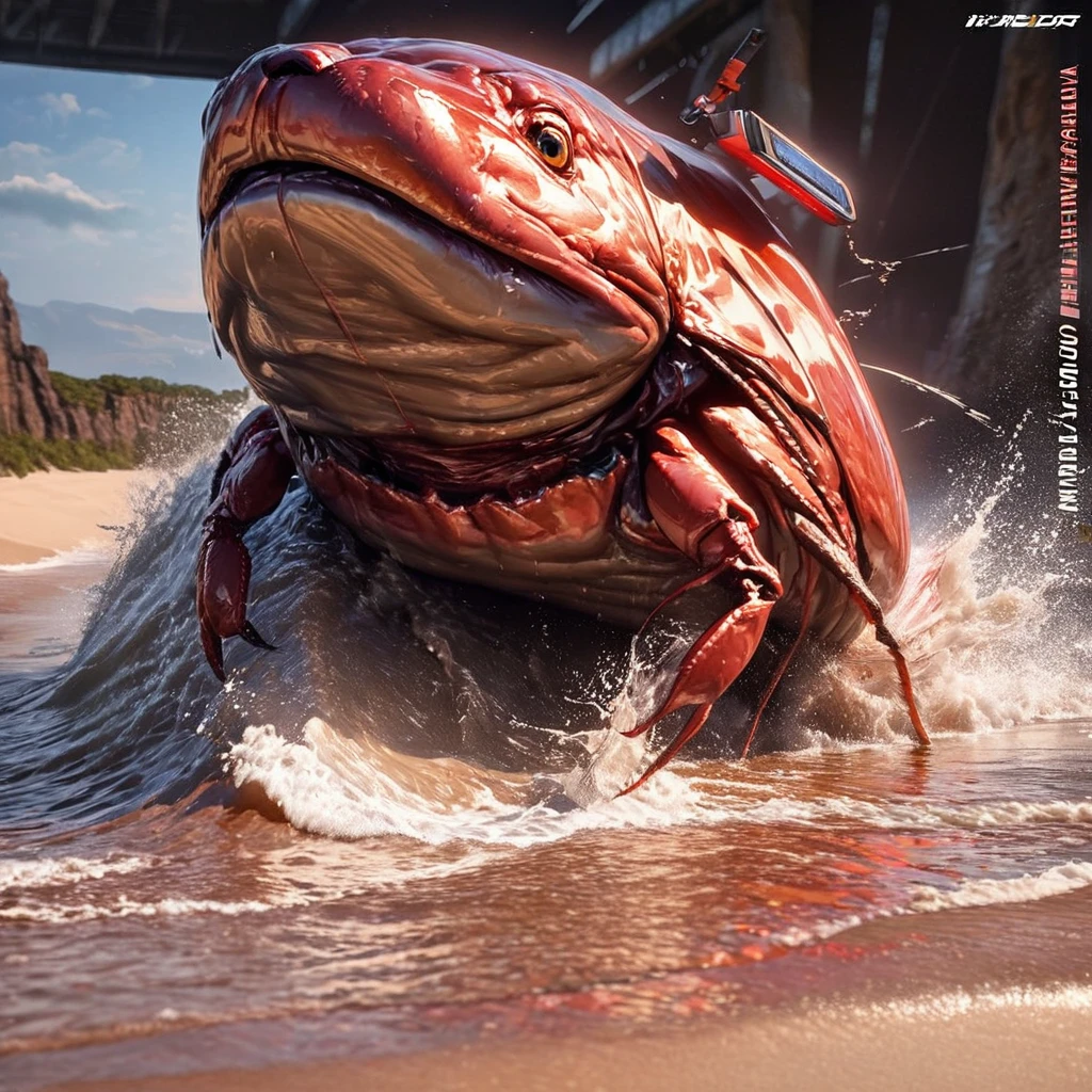 An otter battling a crab on a beach at sunset, like a video game, with health meters.
(best quality,4k,8k,highres,masterpiece:1.2),ultra-detailed,(realistic,photorealistic,photo-realistic:1.37), HDR, UHD, studio lighting, ultra-fine painting, sharp focus, physically-based rendering, extreme detail description, professional, vivid colors, bokeh, portraits, landscape, horror, anime, sci-fi, photography, concept artists, sandy beach, crashing waves, golden sunlight, dynamic action, intense fight, pixelated health meters, intense shadows, clear reflections on water, dramatic sky, vibrant orange and pink hues, dramatic lighting,  stylized art.