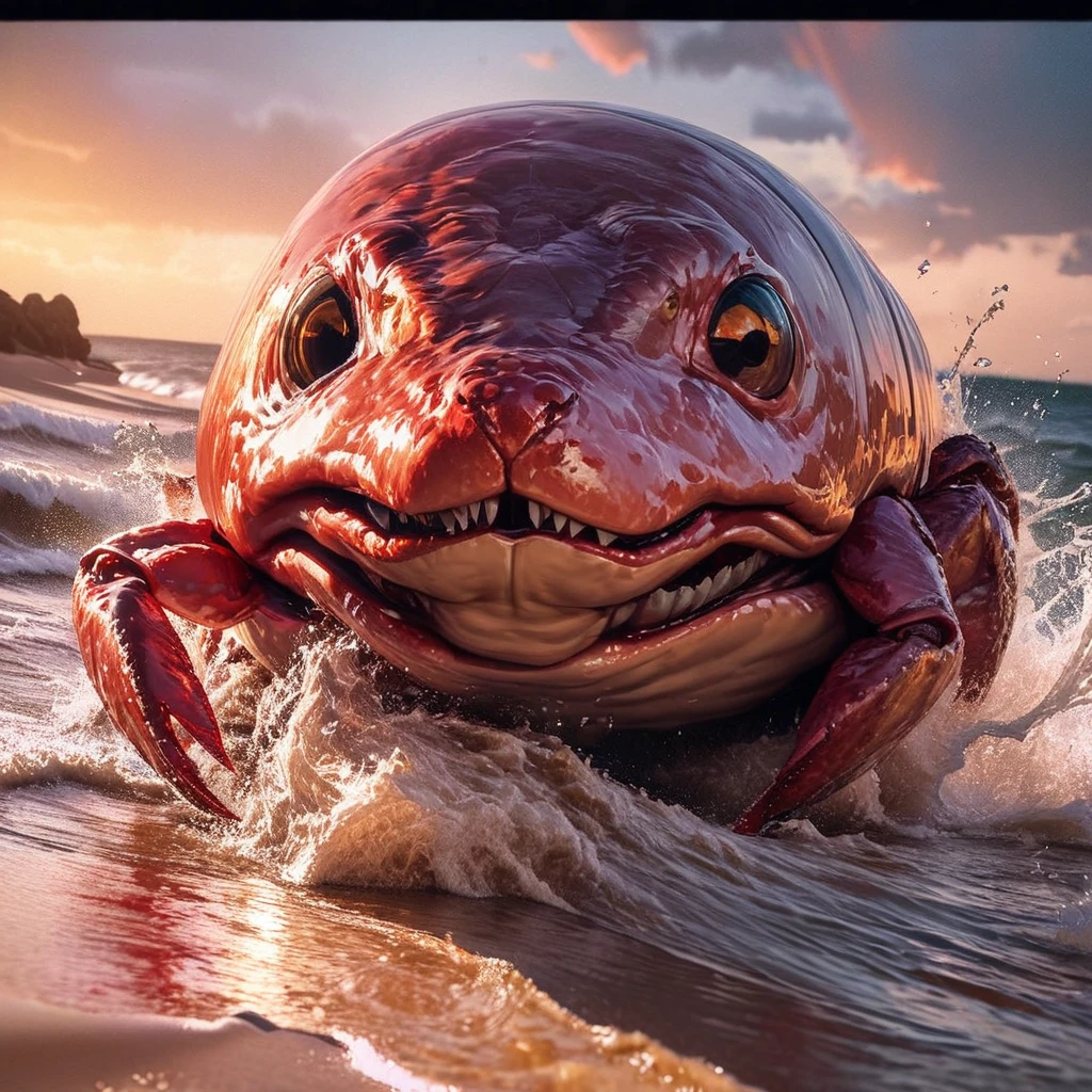 An otter battling a crab on a beach at sunset, like a video game, with health meters.
(best quality,4k,8k,highres,masterpiece:1.2),ultra-detailed,(realistic,photorealistic,photo-realistic:1.37), HDR, UHD, studio lighting, ultra-fine painting, sharp focus, physically-based rendering, extreme detail description, professional, vivid colors, bokeh, portraits, landscape, horror, anime, sci-fi, photography, concept artists, sandy beach, crashing waves, golden sunlight, dynamic action, intense fight, pixelated health meters, intense shadows, clear reflections on water, dramatic sky, vibrant orange and pink hues, dramatic lighting, stylized art.