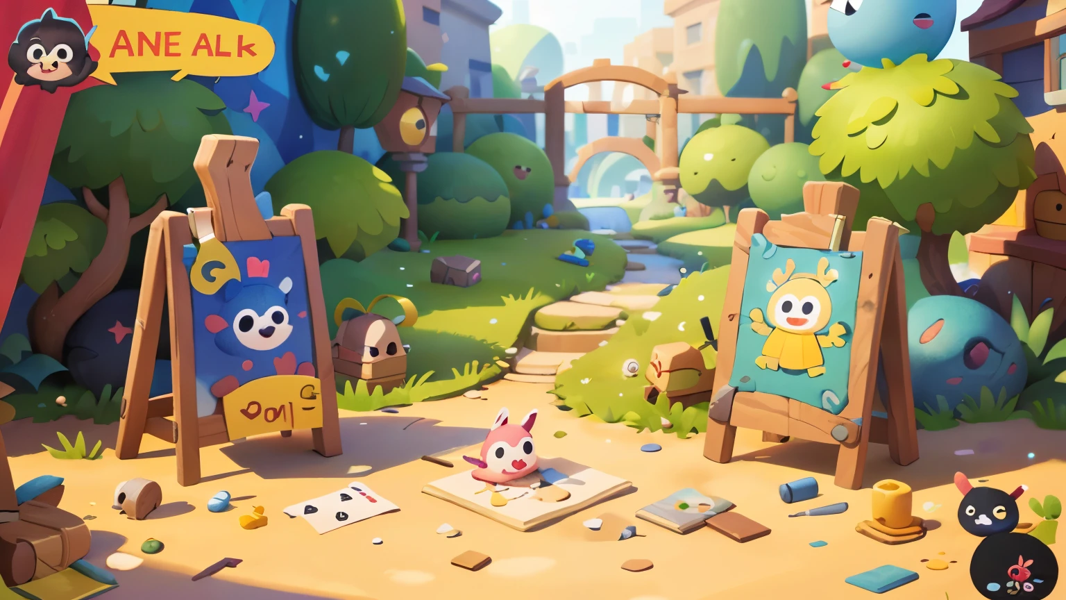 masterpiece,best quality,Cartoon,Game card drawing activity background