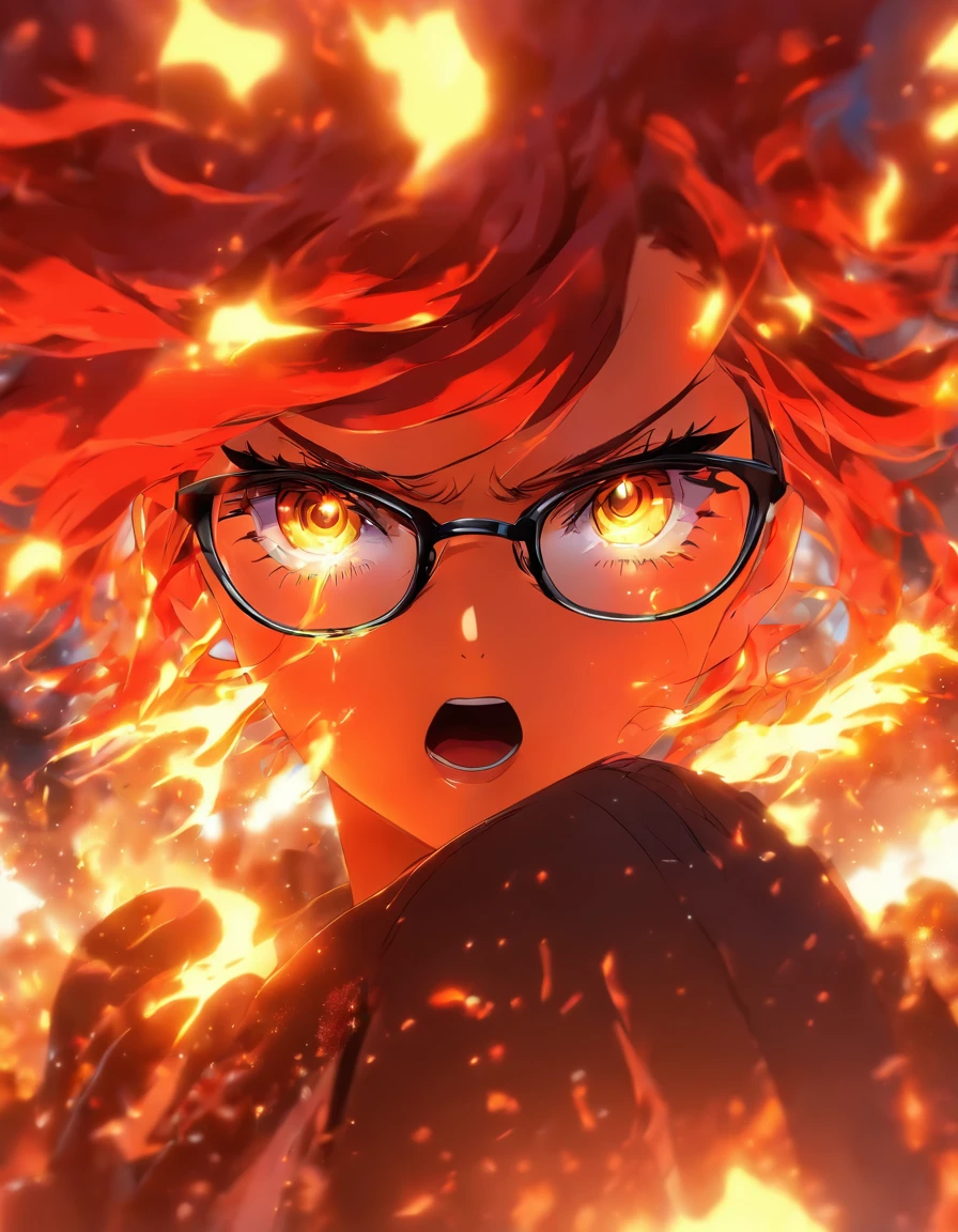 Inflammation explosion woman Glasses