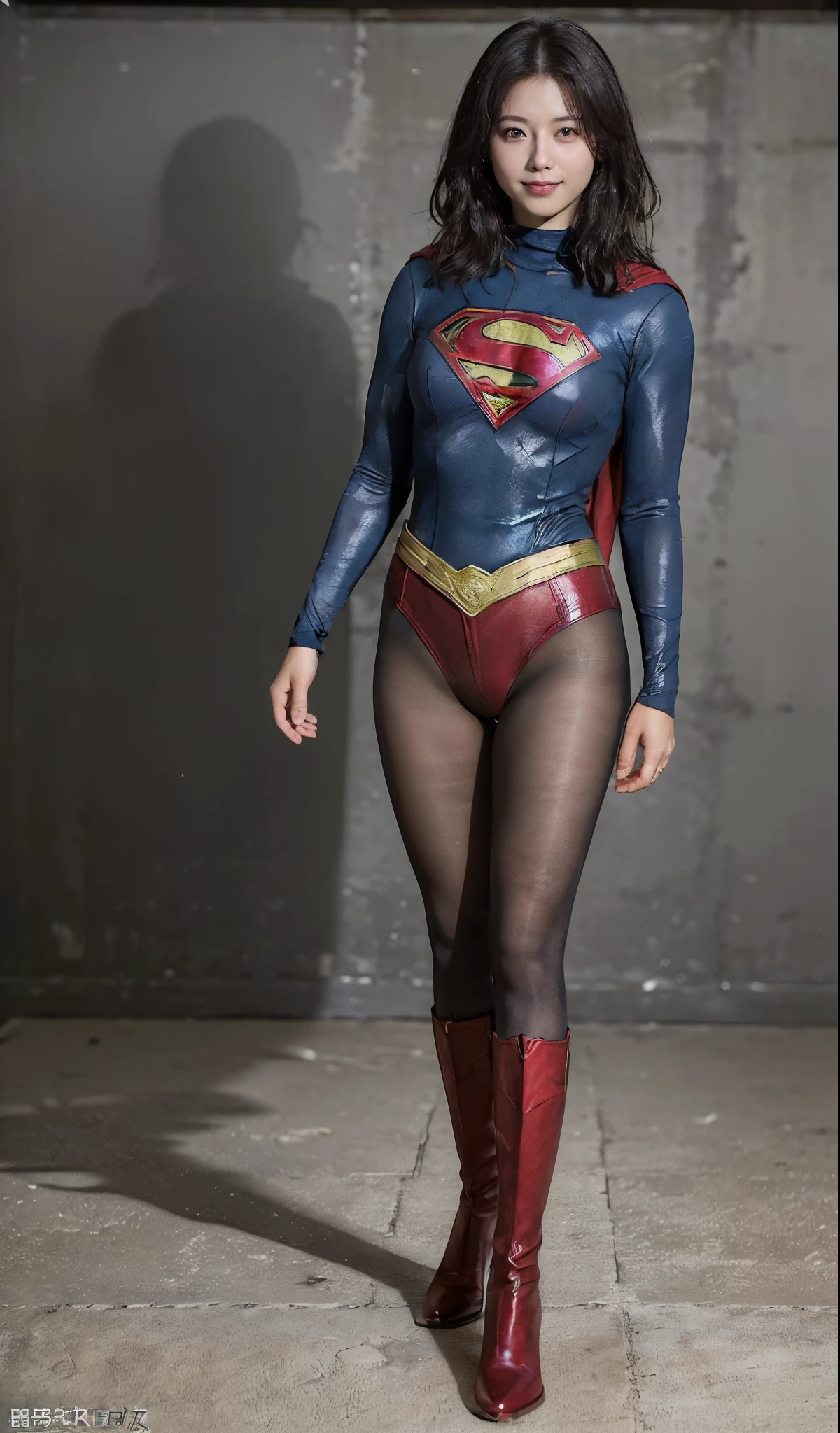 No background、(((Beautiful legs in black tights.)))、(((Legally express the beauty of your smile)))、((((Make the most of your original images)))、(((Supergirl Costume)))、(((ボディにフィットしたSupergirl Costume)))、(((Short beautiful hair)))、(((Smiles and winks)))、(((Please wear black tights....、Wear red boots)))、((Best image quality、8k))、((highest quality、8k、masterpiece:1.3))、(((Preserve background )))、Sharp focus:1.2、Beautiful woman with perfect figure:1.4、Slim Abs:1.2、Wet body:1.5、Highly detailed face and skin texture、8k