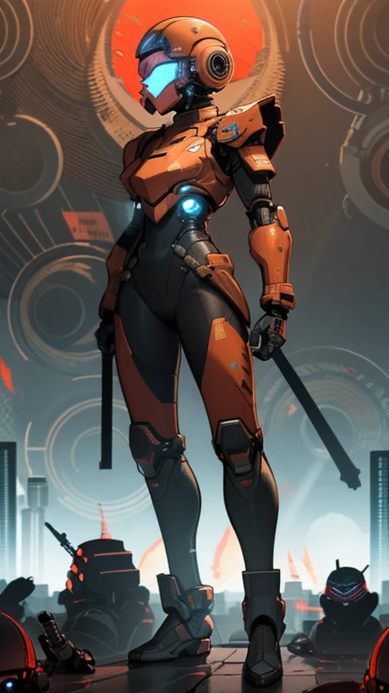 a close up of a robot in a building with a helmet on, cyberpunk flame suit, cyberpunk armor, cyberpunk suit, sci - fi suit, intricate cyberpunk armor, cybernetic fire armor, apex legends armor, cyber suit, cybernetic flame armor, clothed in sci-fi military armor, warrior in sci-fi armour, sci - fi armor