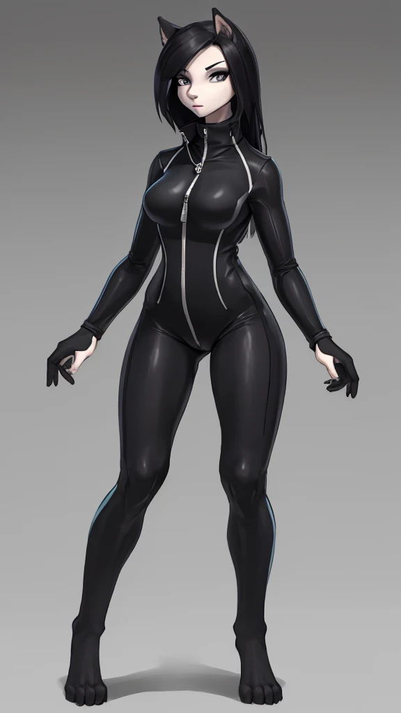 woman on half-zip halter neck full body