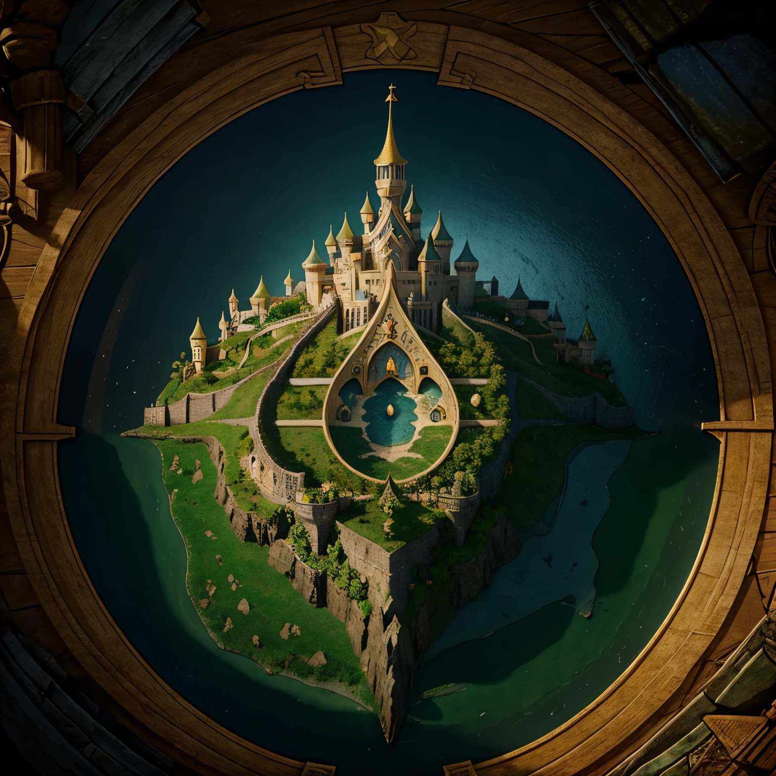 Fantasy map 4 land kingdom and one floating kingdom