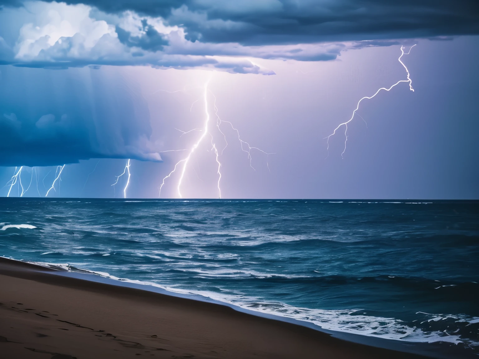 a close up of a lightning bolt hitting a cloud over a body of water, dark storms with lightning, night sea storm, stormy weather with lightning, lighning storm, storm at night, dark clouds and lightning, storm at sea, magic storm and thunder clouds, lightning storm, cyan lightning, ominous nighttime storm, thunder storm, storm on horizon