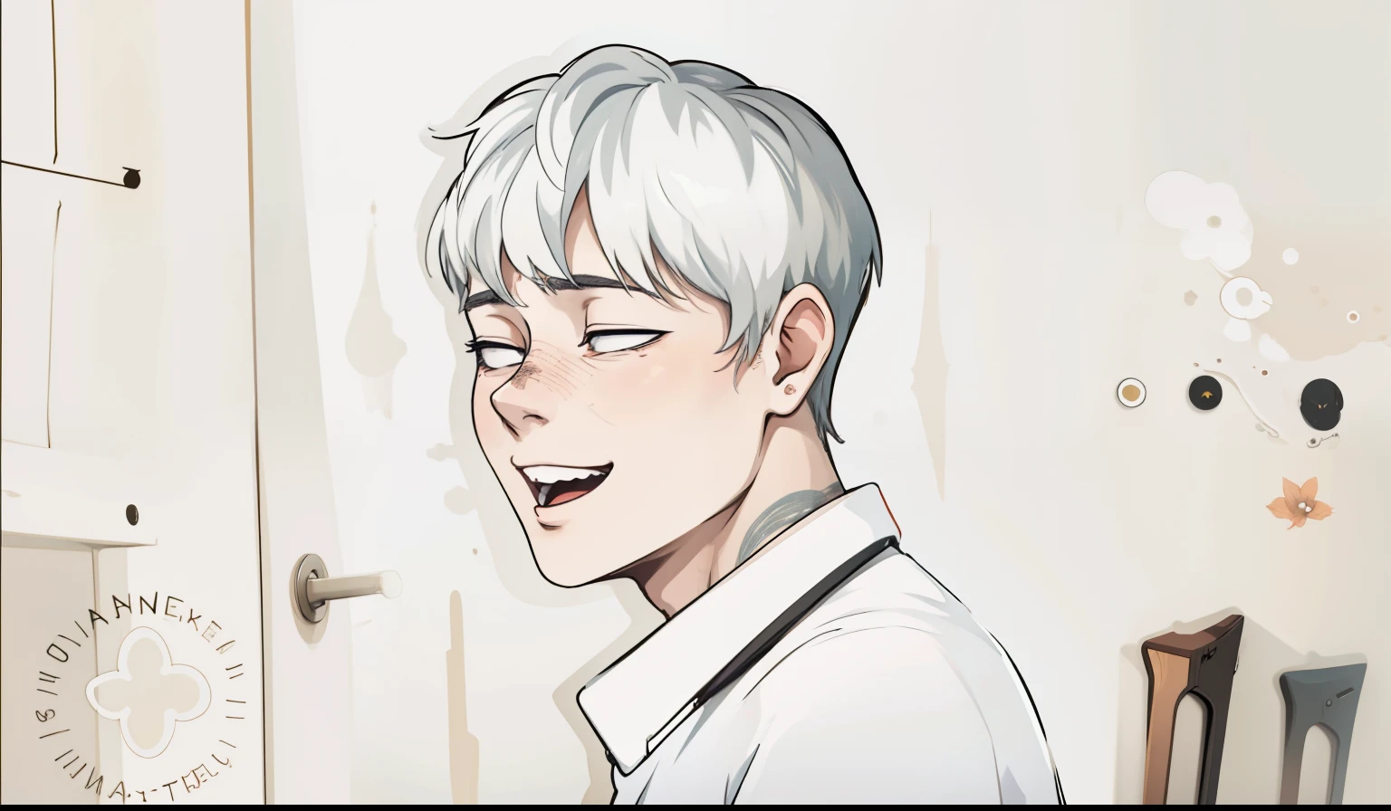 There is an 18 year old man who laughs nervously, he is afraid.