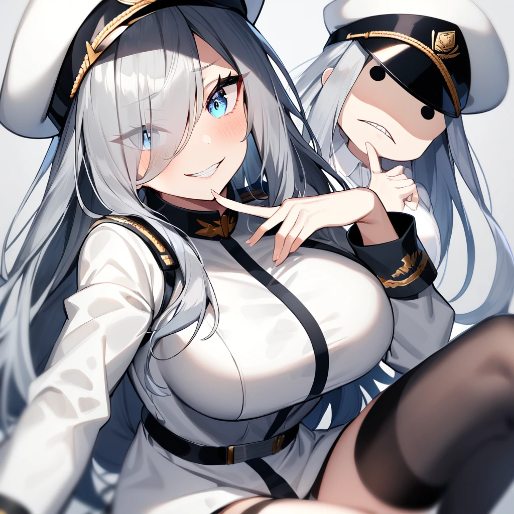 Special Forces Girls,during war,Grinning face,topless,belly button,aircraft carrier,Inward-curling ponytail,hat