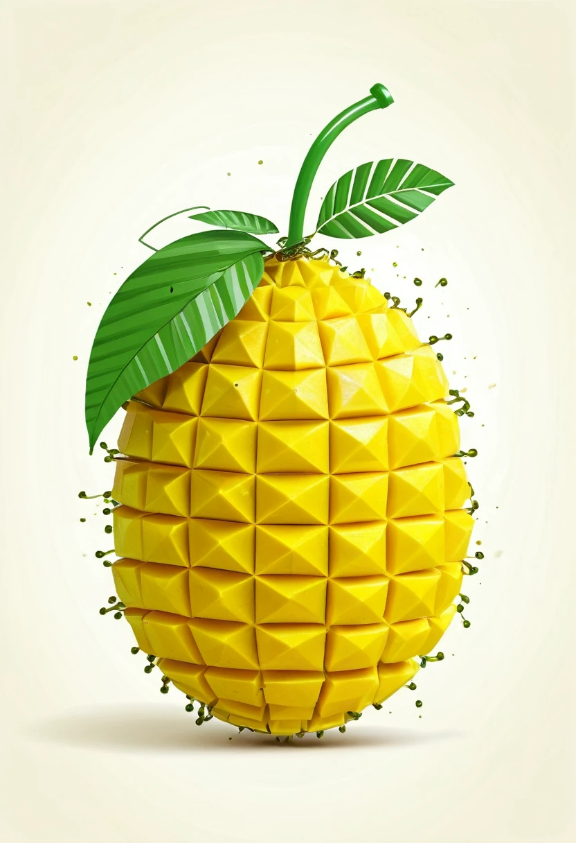 Graphics and lines Mango Fruit shaped into a grenade bomb